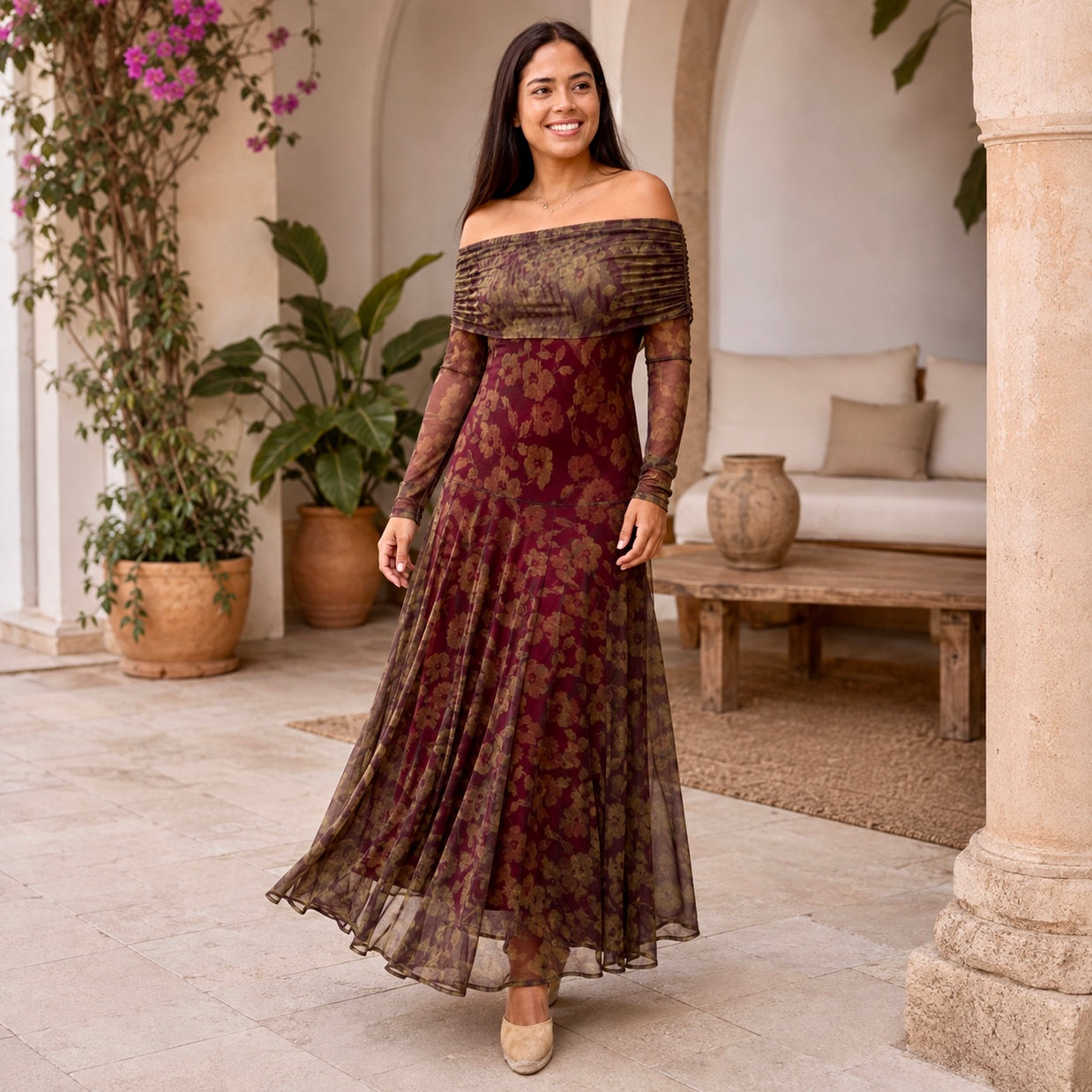 Vestido Catrina vino