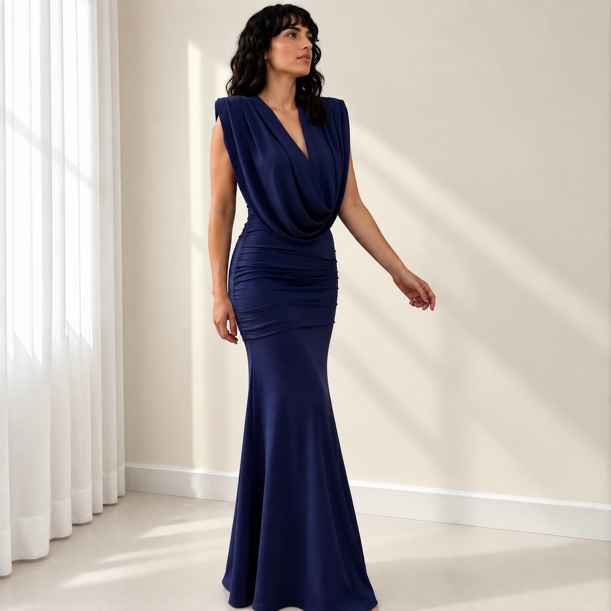 Vestido Gala Azul Marino
