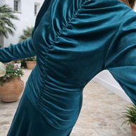 Vestido Sicilia azul petróleo