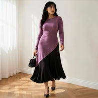 Vestido Clarissa Otoño/ Malva y negro