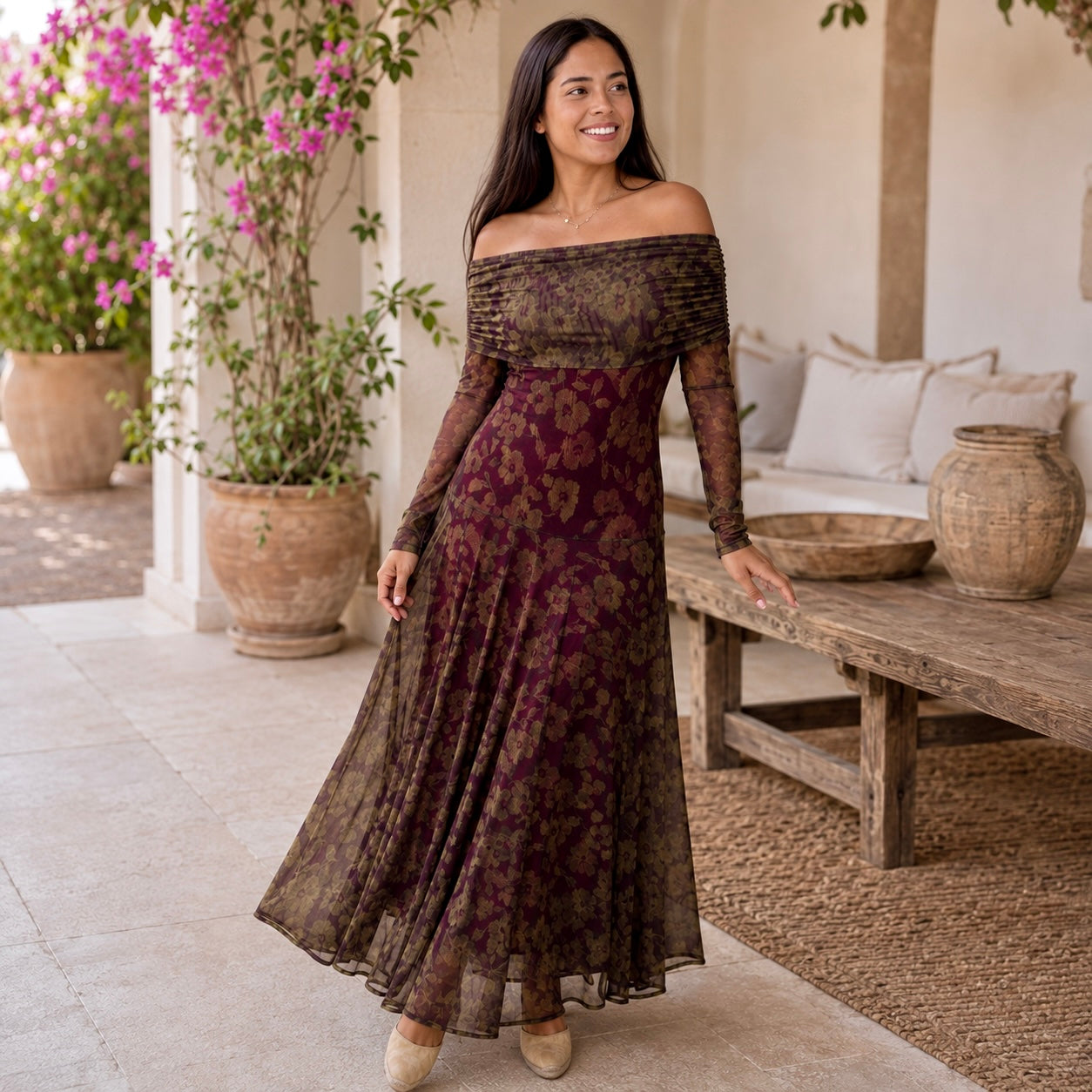 Vestido Catrina vino