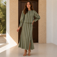 Conjunto Rita verde Rayas