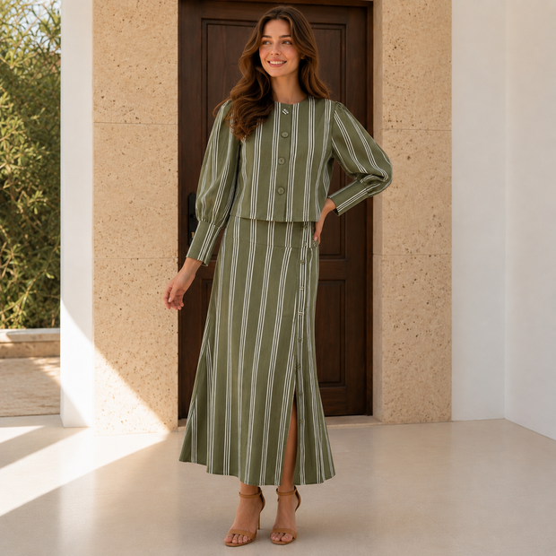 Conjunto Rita verde Rayas