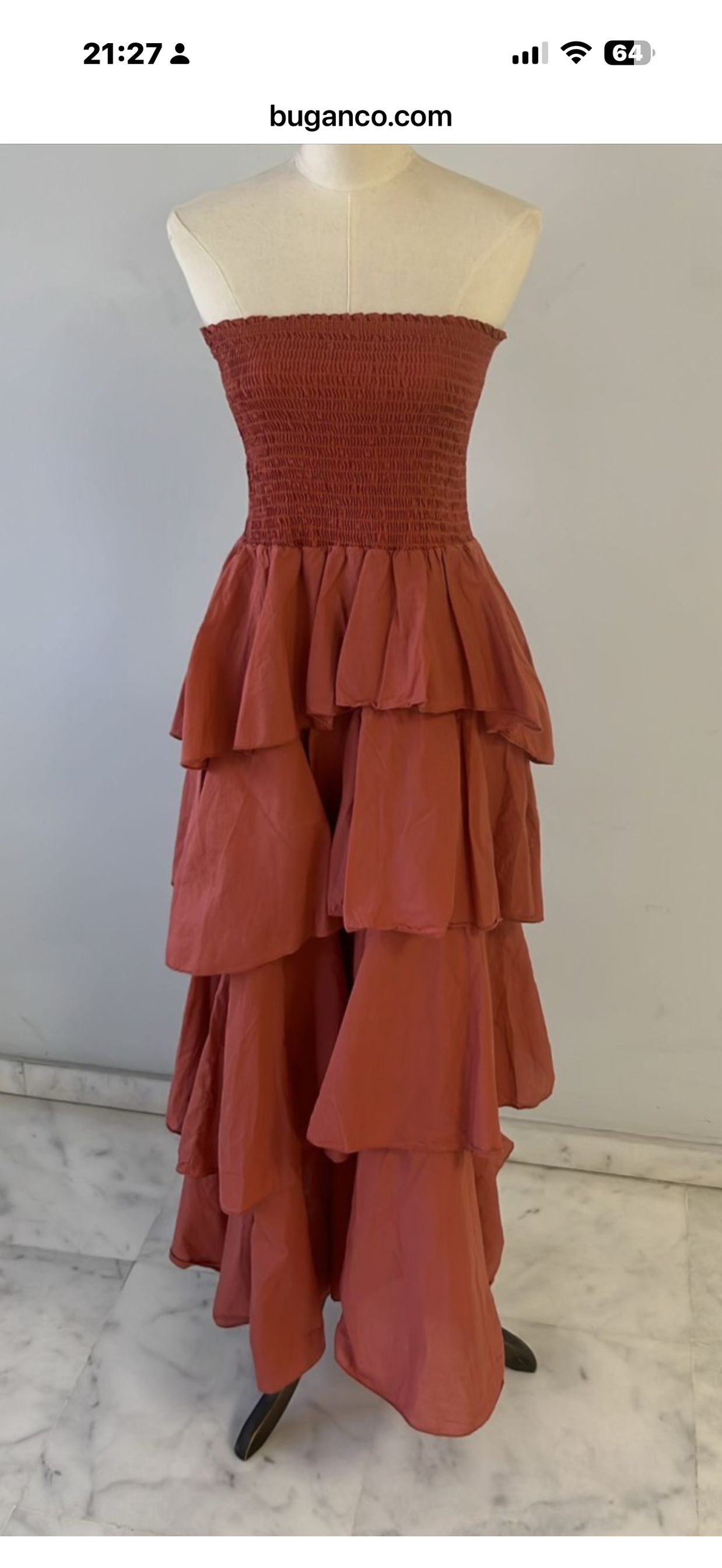 Vestido Candela Coral/caldera