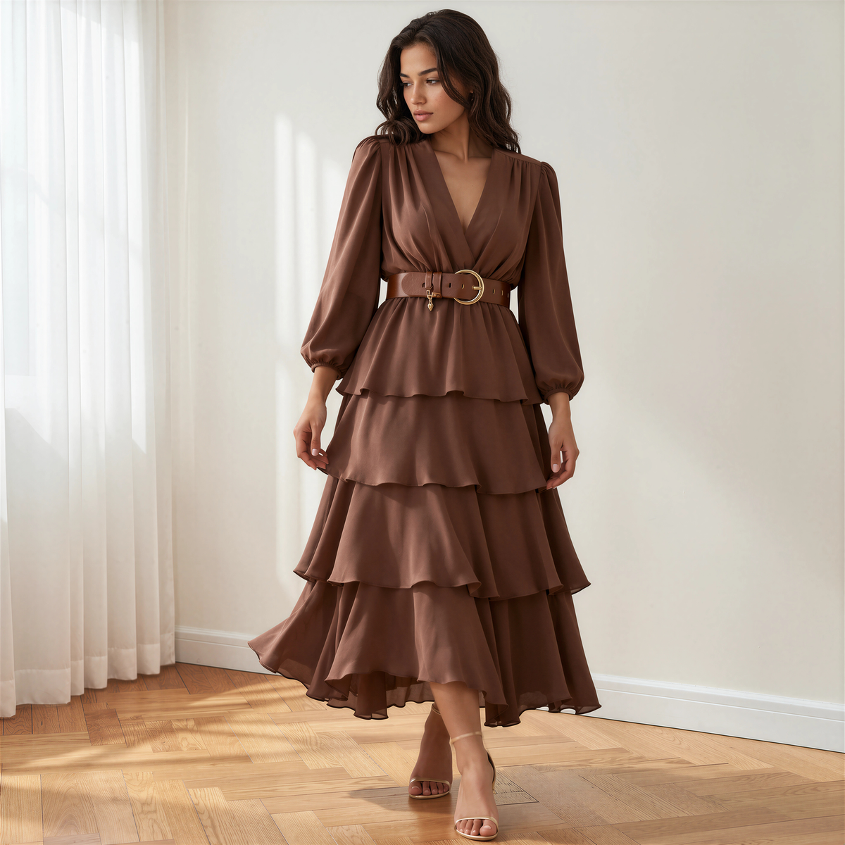 Vestido Isabella Marrón