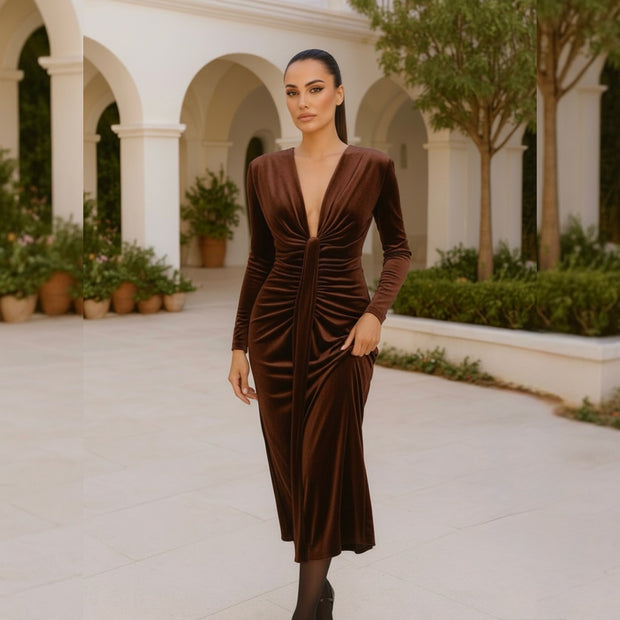 Vestido Lavinia Marrón