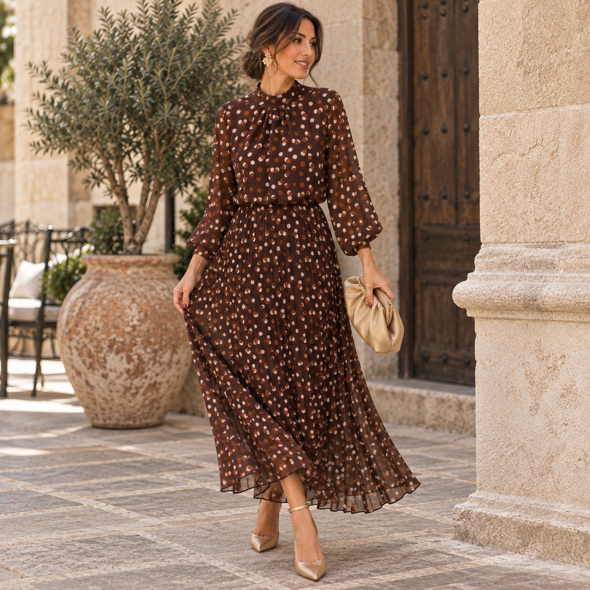 Vestido Miriam Marrón