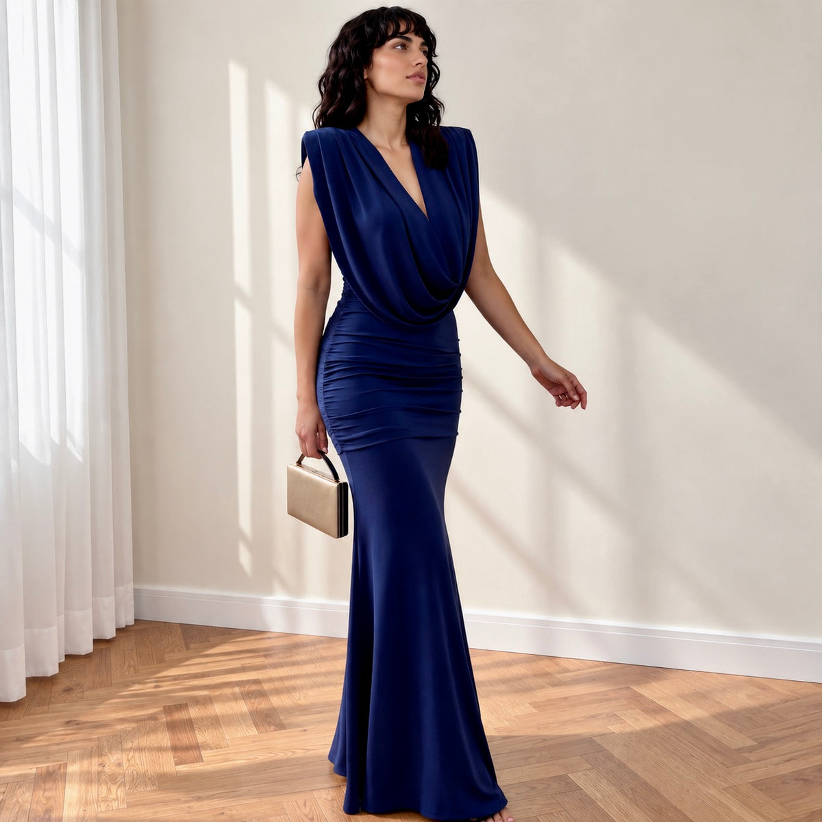 Vestido Gala Azul Marino