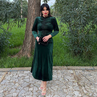 Vestido Sicilia Verde terciopelo