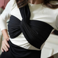 Vestido Miel B/N nudo escote