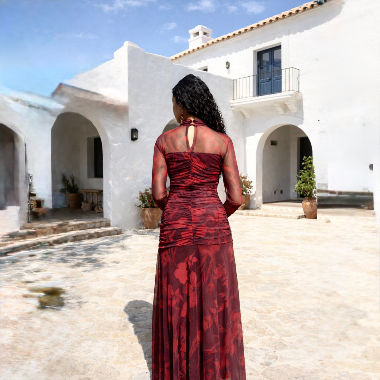 Vestido Meye Burdeos