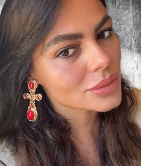 Pendientes de cruces Mariola Rojos
