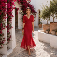 Vestido Helena Gasa Vino