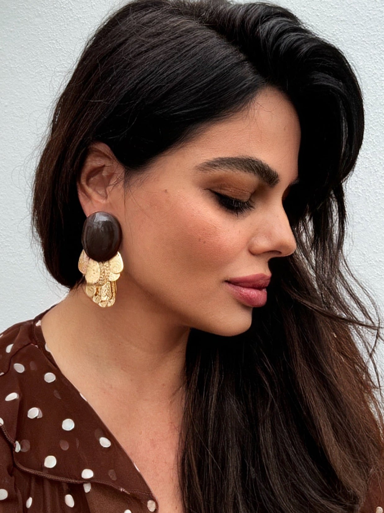 Pendientes Jara marrón