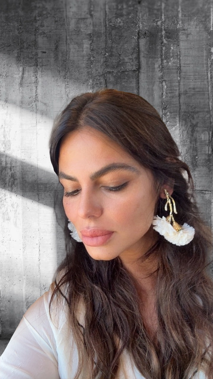 Pendientes claveles Blancos