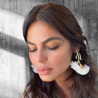 Pendientes claveles Blancos