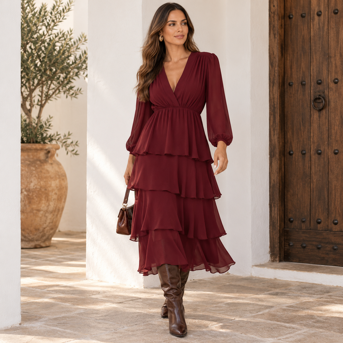 Vestido Isabella Rojo vino