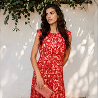 Vestido Alana Rojo Teja