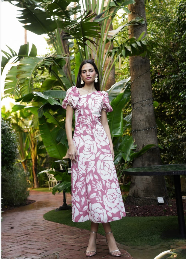 Vestido Rosal lino est nude escote asime