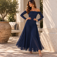 Vestido Teresa Azul Marino