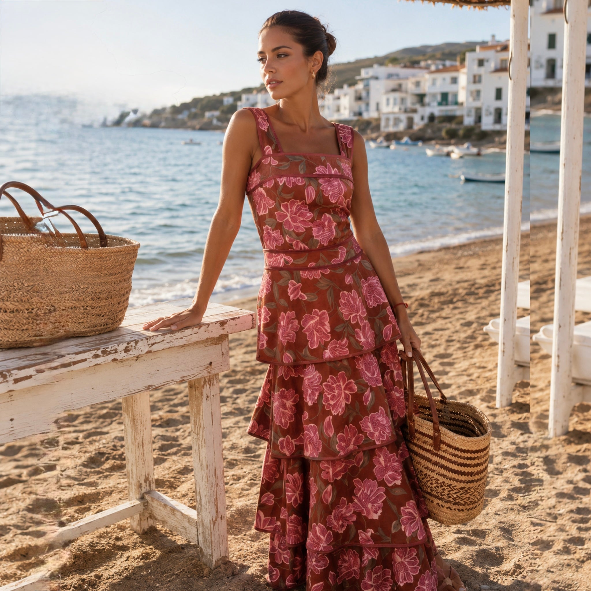 Conjunto Lina estampado floral con falda de volantes