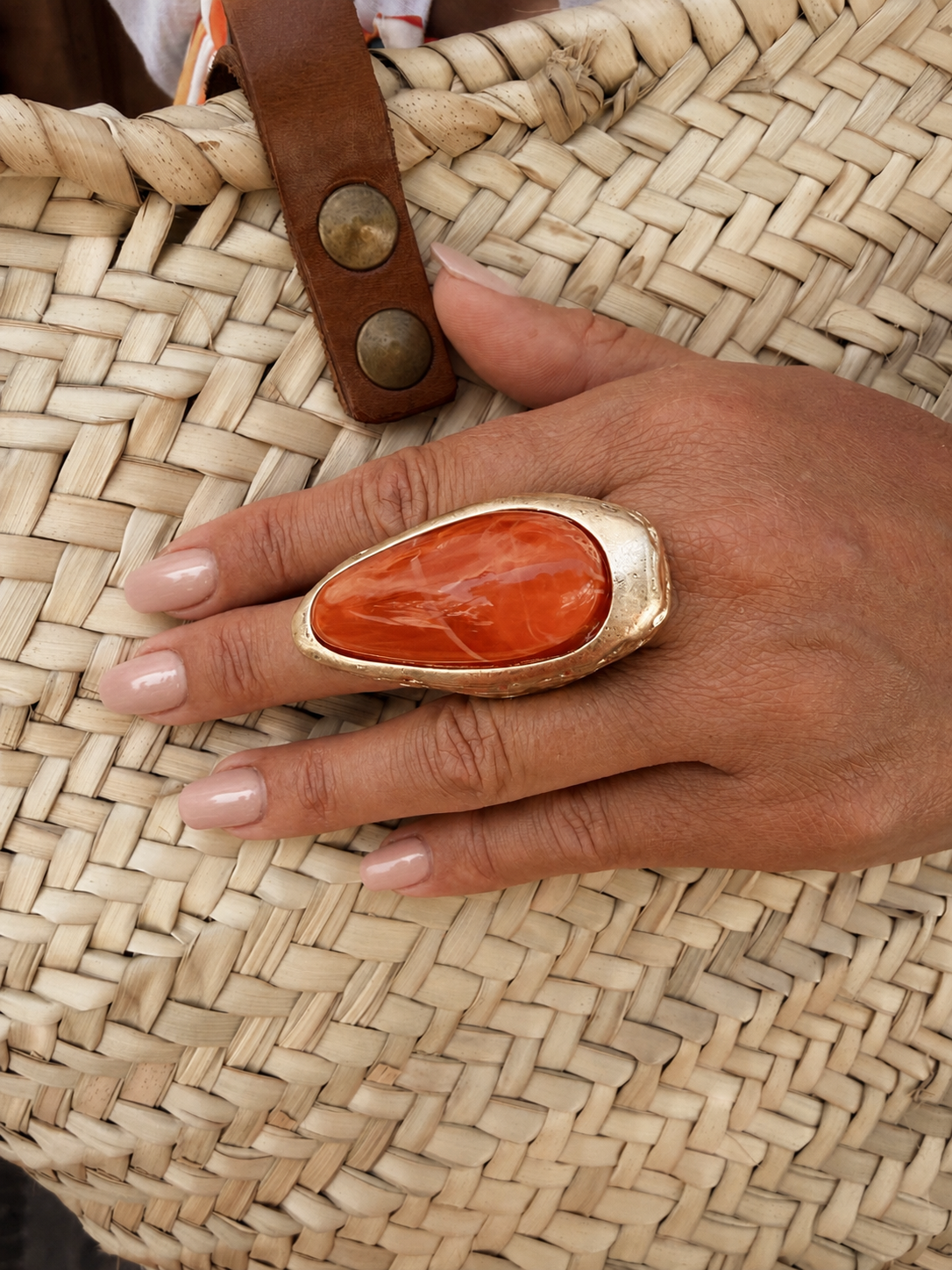 Anillo pétalo naranja