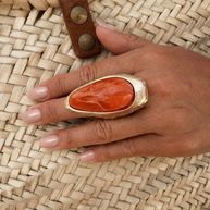Anillo pétalo naranja