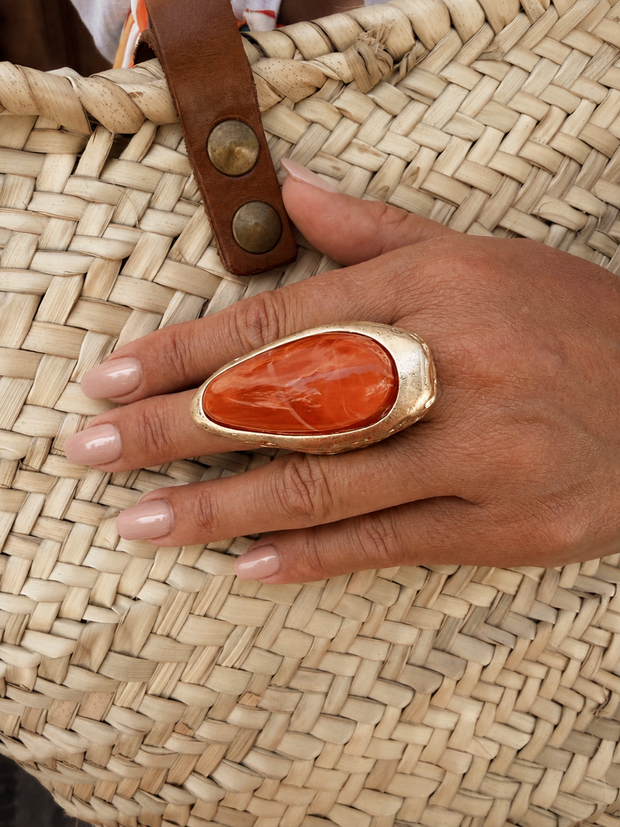 Anillo pétalo naranja