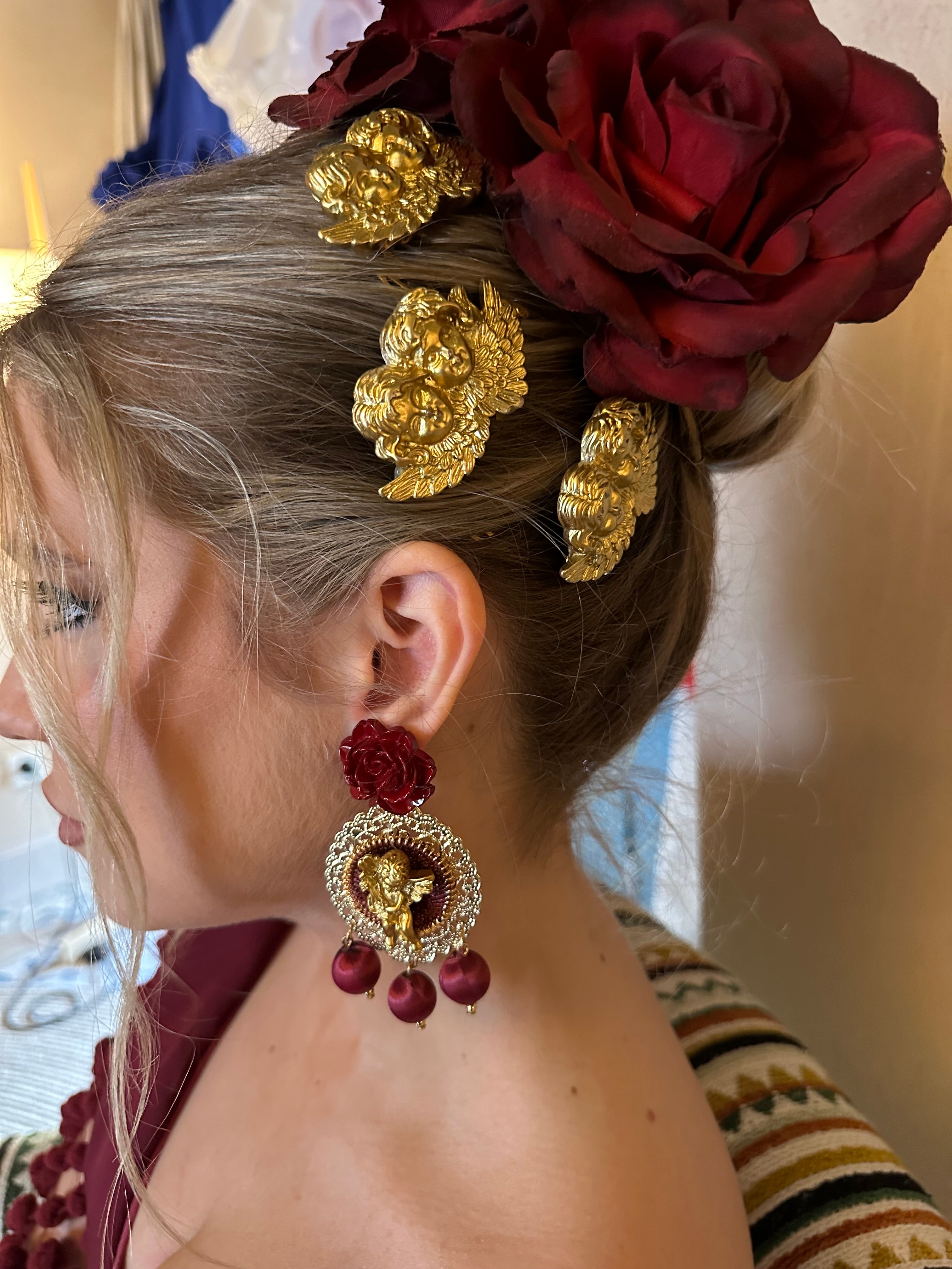 Pendientes Nekane Burdeos