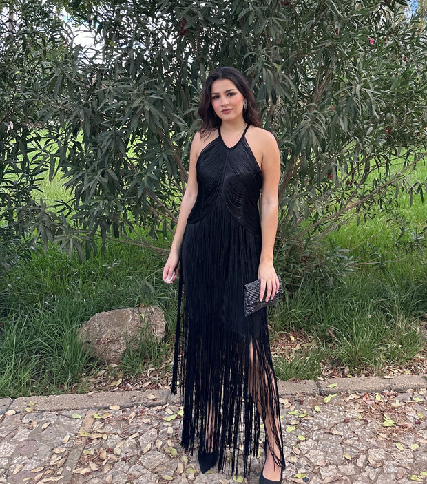 Vestido Laiya Flecos