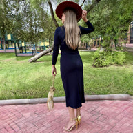 Vestido Vergara Terciopelo Azul marino
