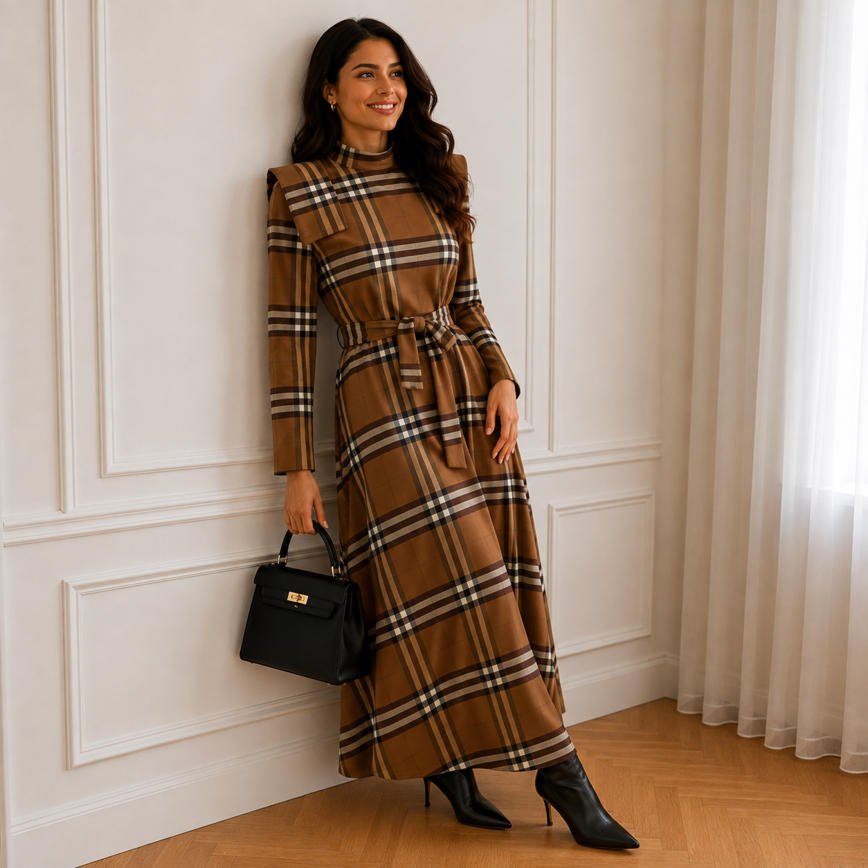 Vestido Mabel camel