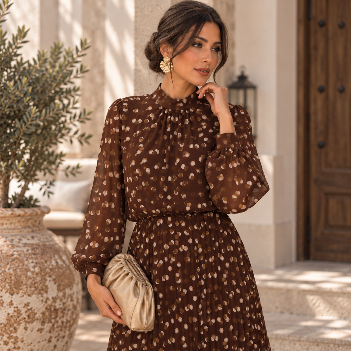 Vestido Miriam Marrón
