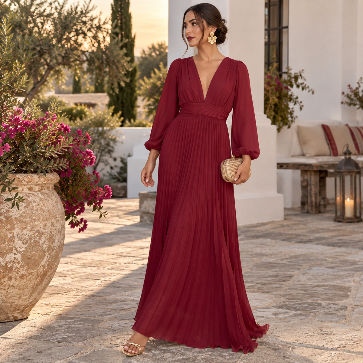 Vestido Valeria Burdeos