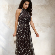 Vestido Bruna lunares Marrón