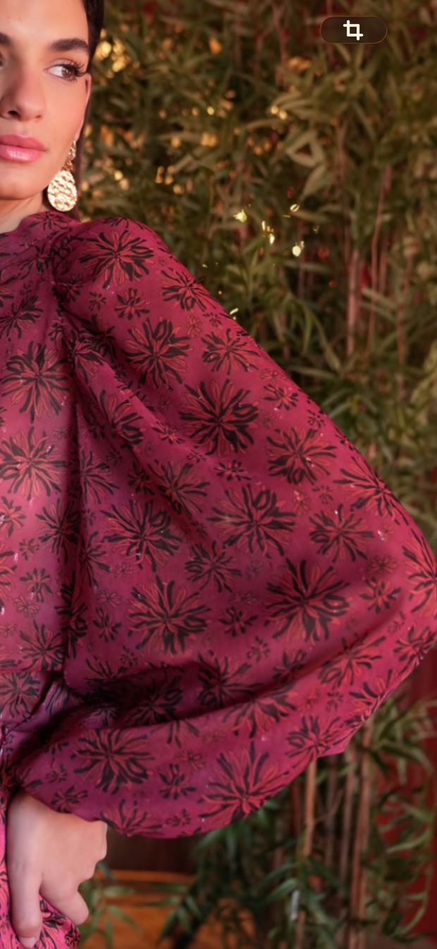 Blusa Aretha plumetti estampada