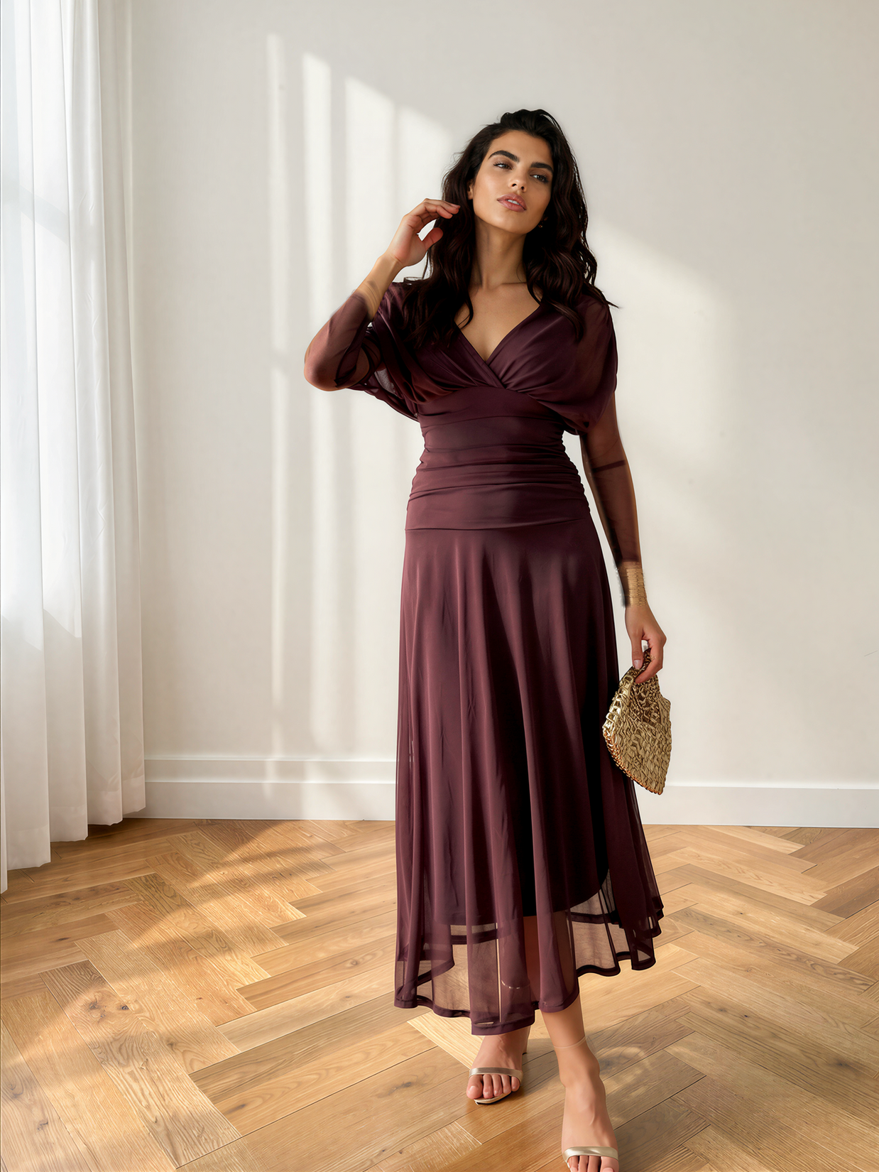 Vestido Talia marrón chocolate