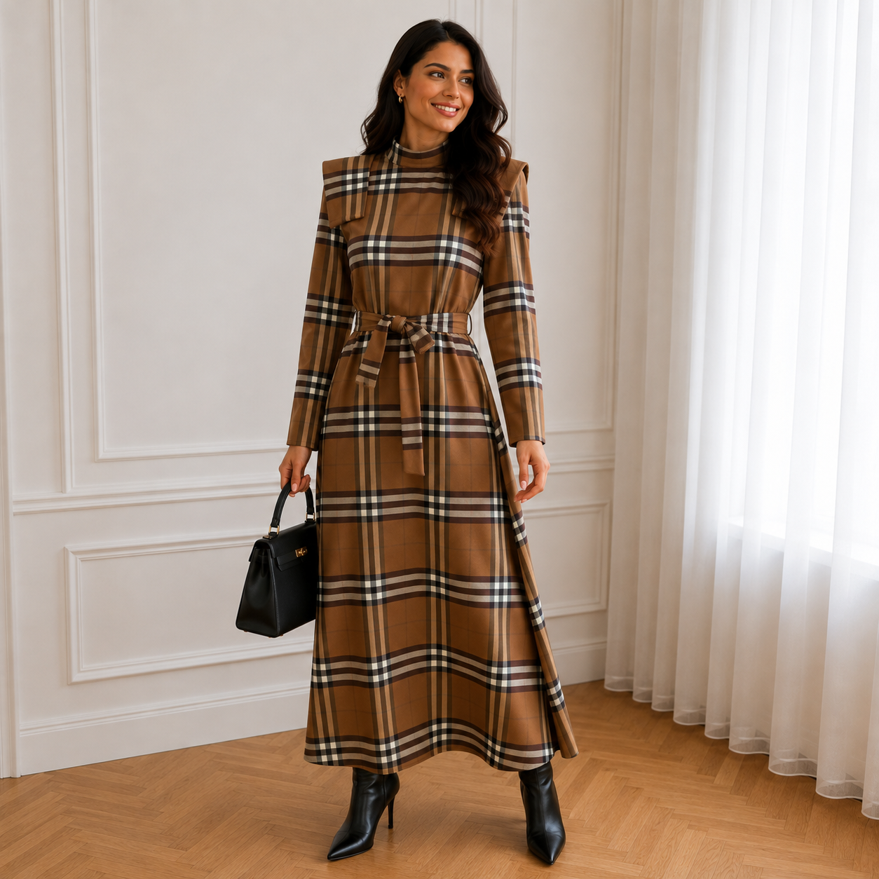 Vestido Mabel camel
