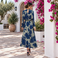 Vestido Mercedes Verde&azul