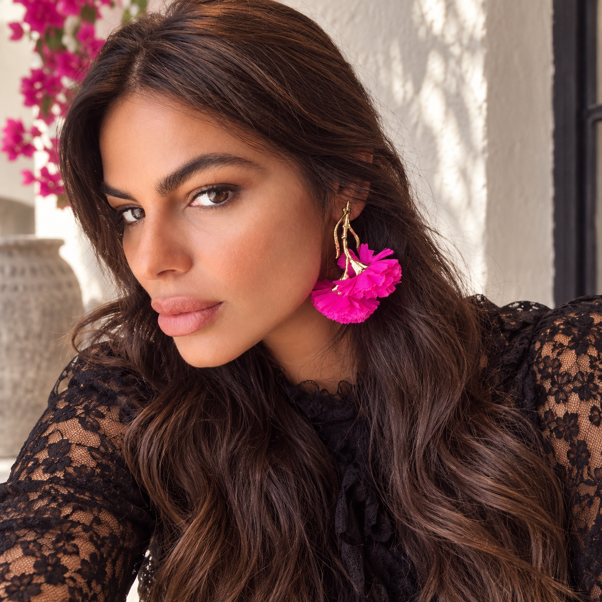 Pendientes Claveles Buganvilla