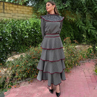 Blusa Verona cuadros Blanco y negro