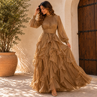 Vestido Bellucci Beige Champagne