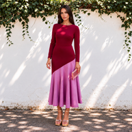 Vestido Clarissa Otoño Burdeos/malva
