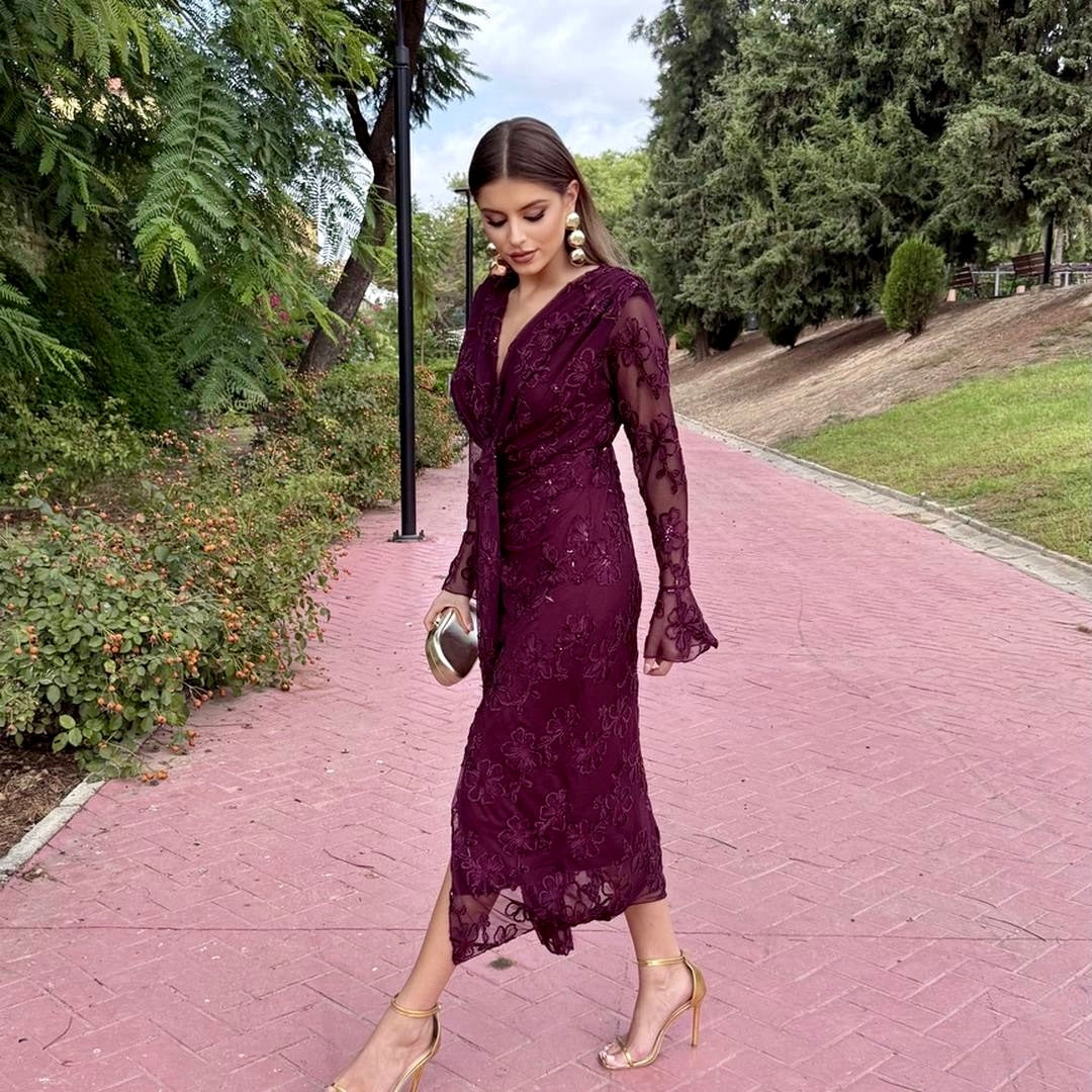 Vestido Dafne Burdeos