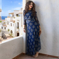 Conjunto estampado Gasa India Azul