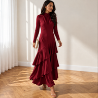 Vestido Carolina Rojo Vino