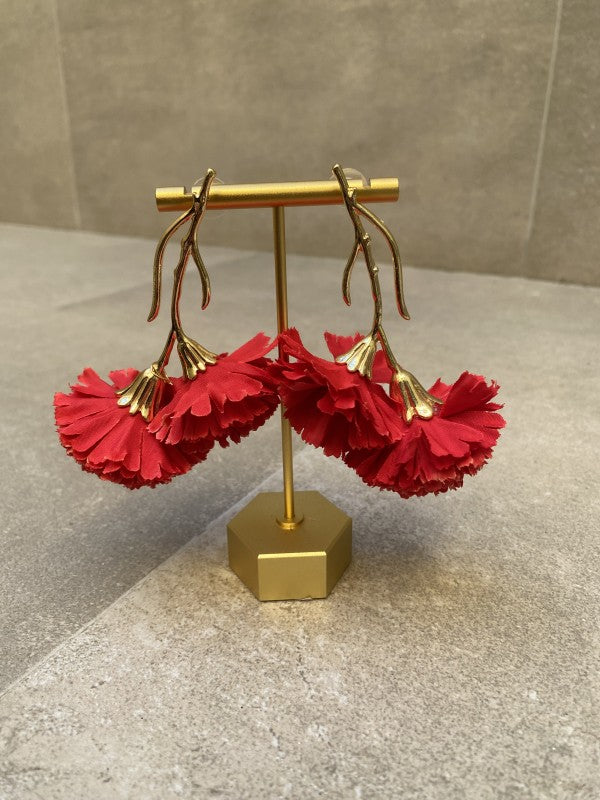 Pendientes claveles Rojos