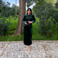 Vestido Sicilia Verde terciopelo
