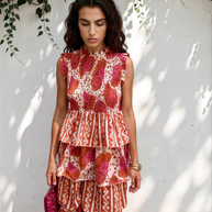 Vestido Tamara Blanco/Teja