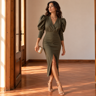 Vestido Mia verde oliva